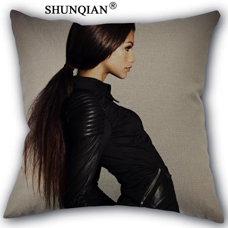 Pillowcase Наволочка "Зендая" хлопковые льняные квадратные Наволочки на молнии уникальный дизайн настроить вашу картинку 45x45 см с одной стороны - Цвет: Pillowcase