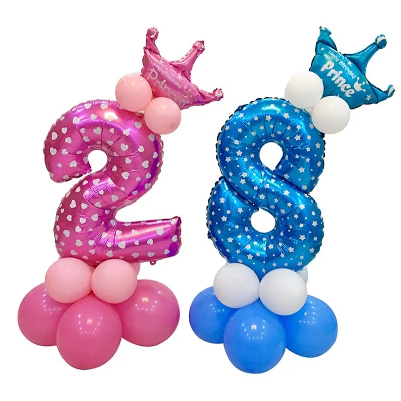 16 32 дюймов номер Алюминий фильм надувные цифры баллоны с гелием Свадебные