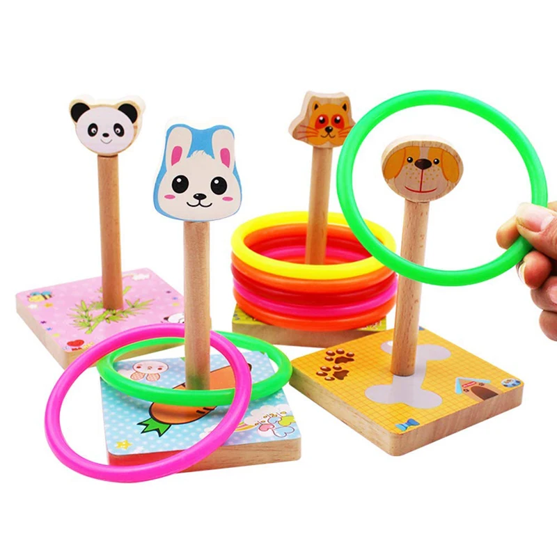 Новое поступление Деревянная Игрушка Животные метание Кольца - Цена: 356,76 руб.