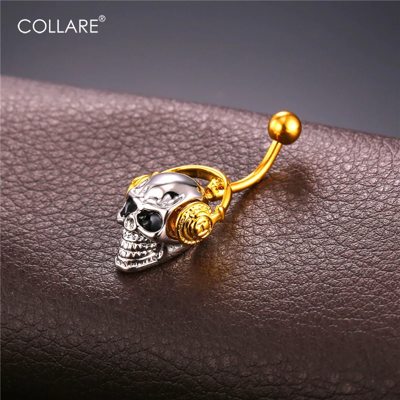 Женское кольцо в стиле панк Collare золотое/серебристое хиппи цепочка на пупок