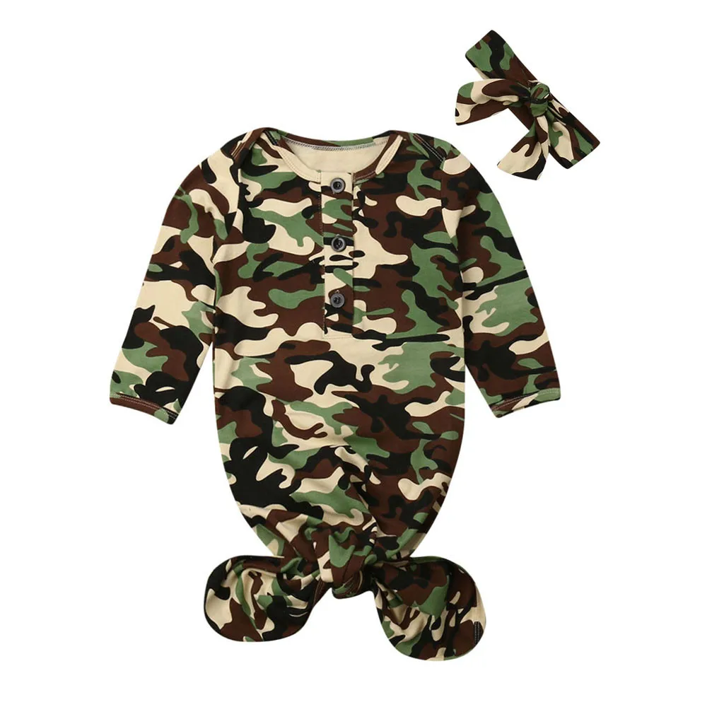 Camouflage Одеяльца для новорожденных мальчиков и девочек, аксессуары для фотосъемки, пеленка, повязка в полоску, спальный мешок, пеленка, шляпа, комплект одежды - Цвет: Camouflage
