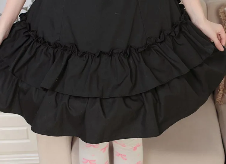 Однотонное черное платье принцессы Королевского стиля размера плюс короткое с