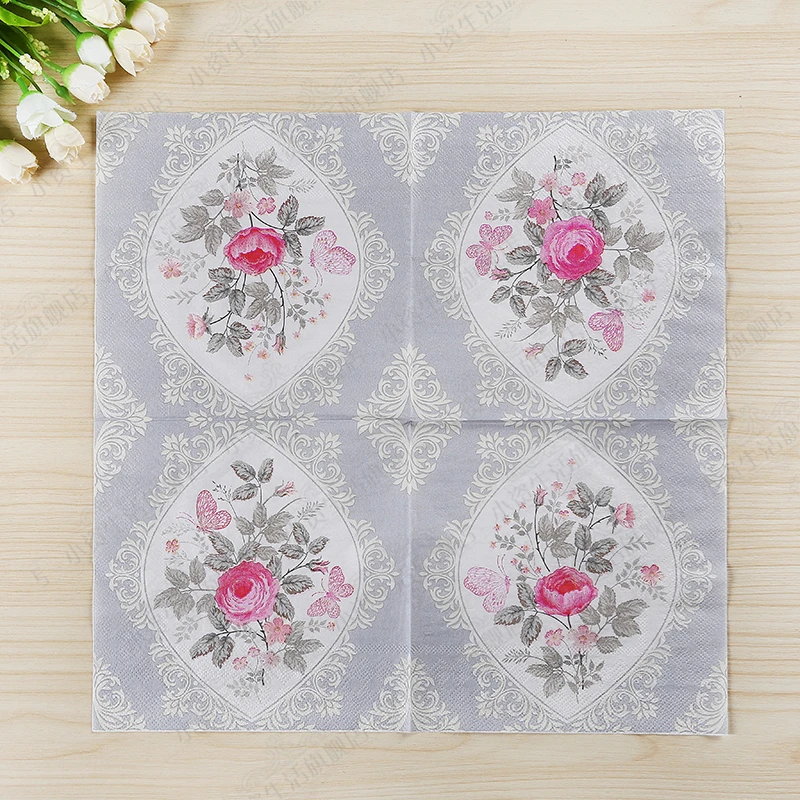 200 шт. светло-голубые салфетки в виде цветов | Дом и сад