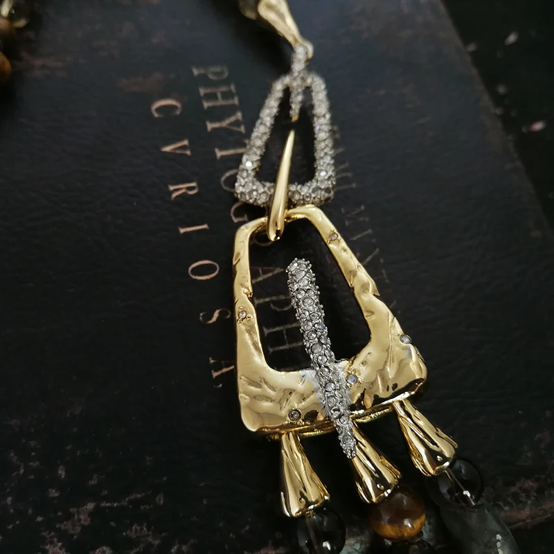 Ожерелье многослойное ручной работы из натуральных камней и стекла в винтажном стиле Vanssey для женщин, свадебные аксессуары 2018 новинка.