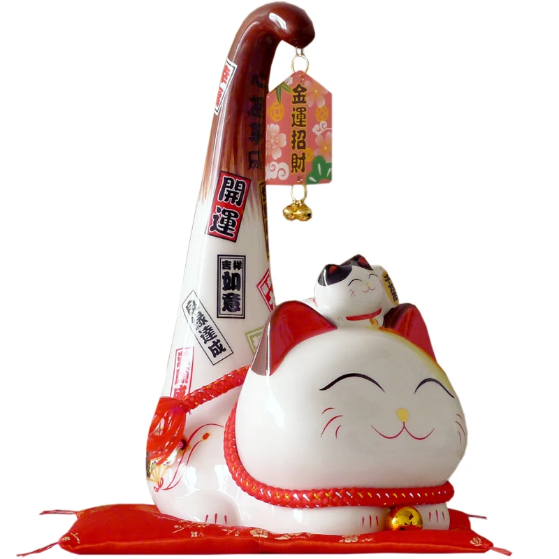 1 шт. японский Стиль манэки-нэко \ керамика Lucky Cat мультфильм кошка с длинным
