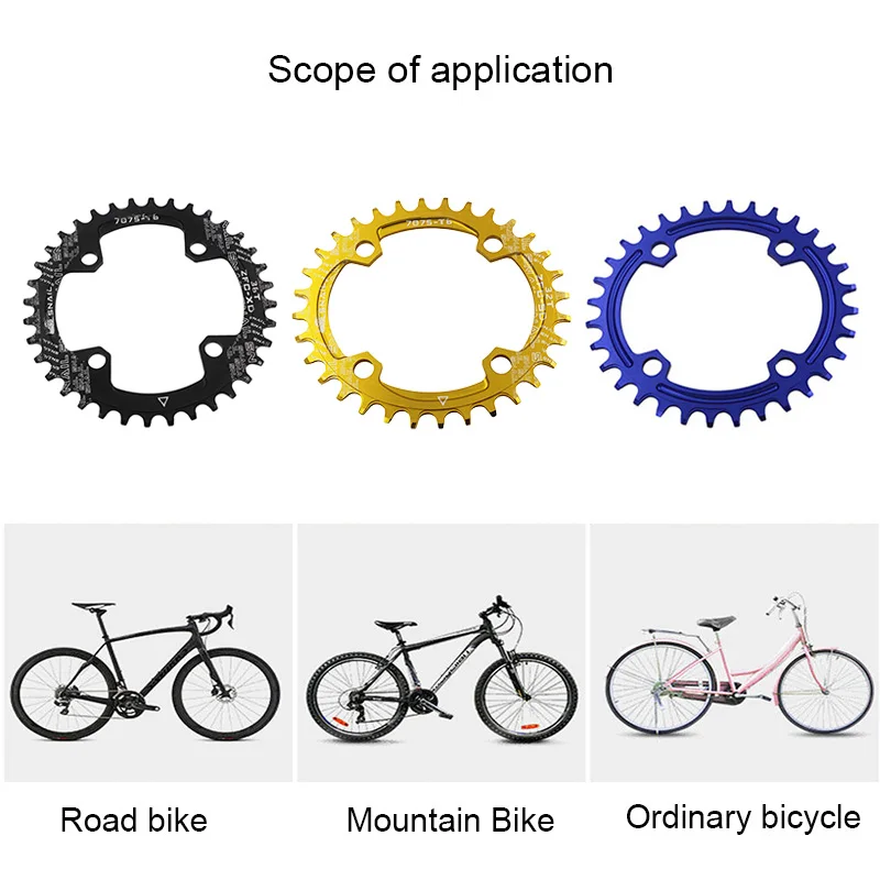 Велосипед Одноместный цепной круг шатуны один диск Алюминиевый сплав 32T 34T 36T 38T C55K