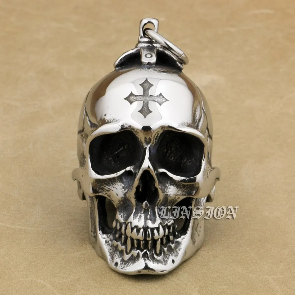 LINSION огромные тяжелые мужские байкерские рокеры из нержавеющей стали 316L AJ101