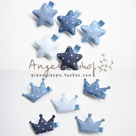 Аксессуары для волос из Южной Кореи джинсы в горошек со Звездной короной заколка