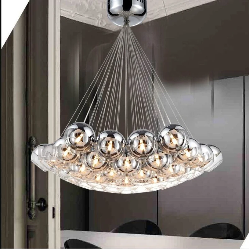 Современный светодиодный стеклянный шар подвесной светильник для гостиной