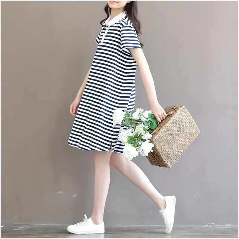 Одежда для беременных платья женщин Длинные Полоски большие размеры платье