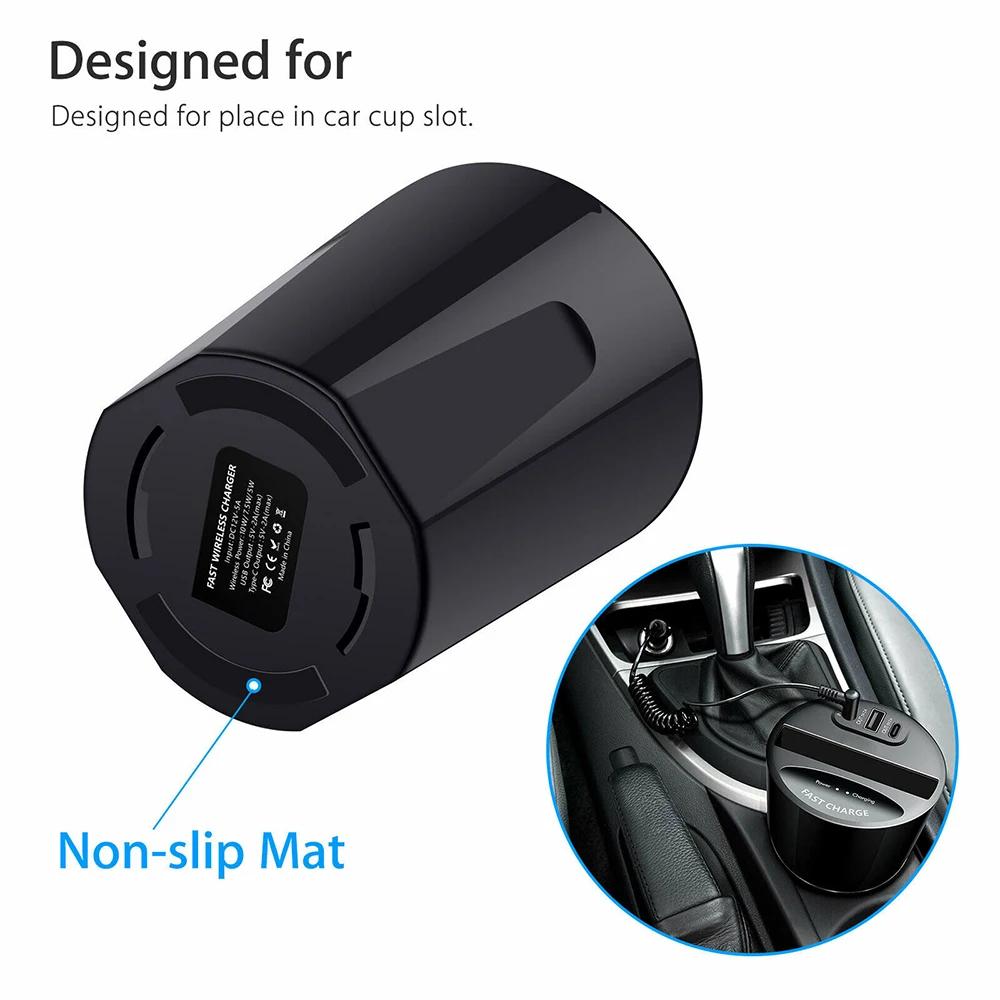 Новое автомобильное беспроводное зарядное устройство с USB-выходом для iPhoneXS MAX/XR/X/8
