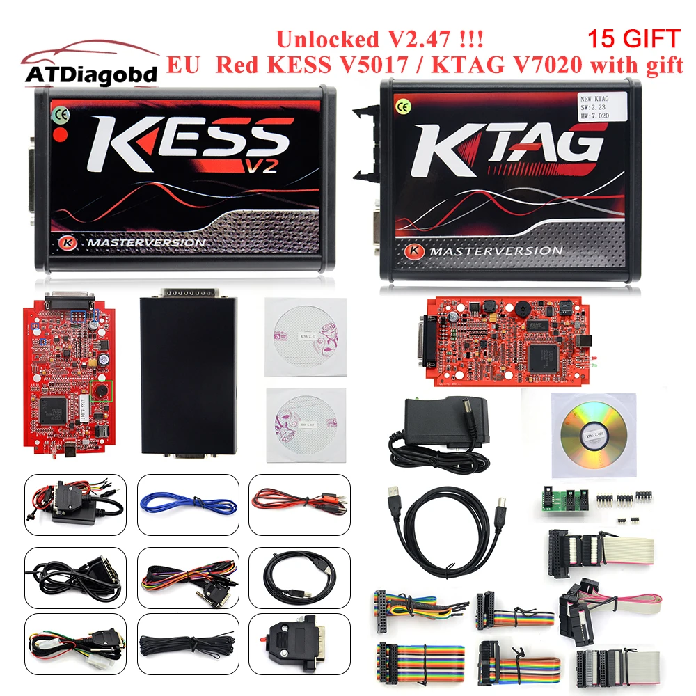 2019 KESS V2 V2.47 V2.23 V5.017 EU красная печатная плата без маркера ECU программирование Ktag 4