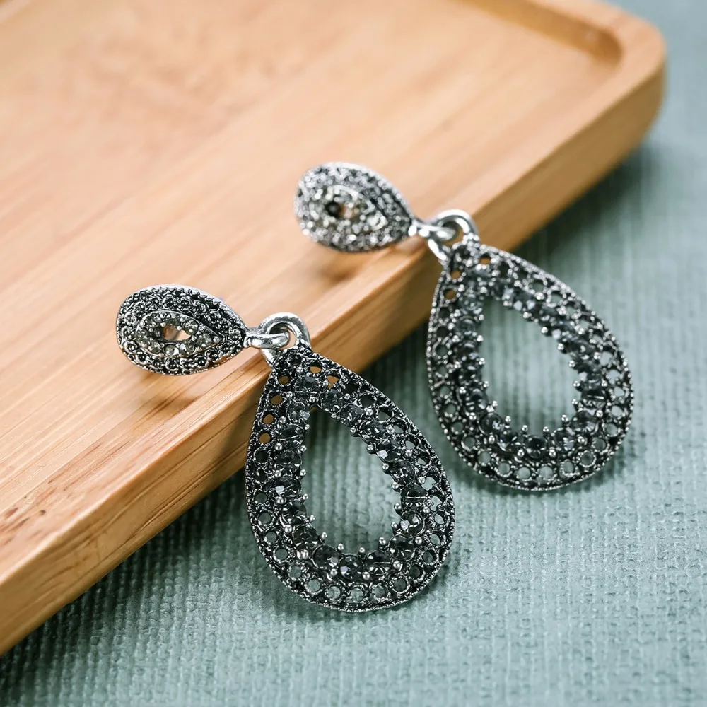 2017 Высокое качество Ретро барокко Стразы длинные висячие серьги для женщин и
