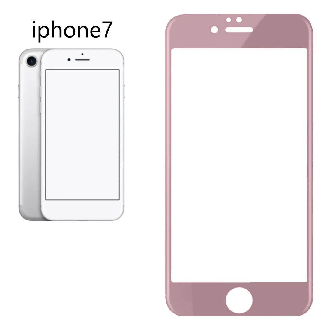 Закаленное стекло для iPhone 6 6s 6Plus Plus 7 7plus 3D Arc Edge с полным покрытием 4 цвета защитная