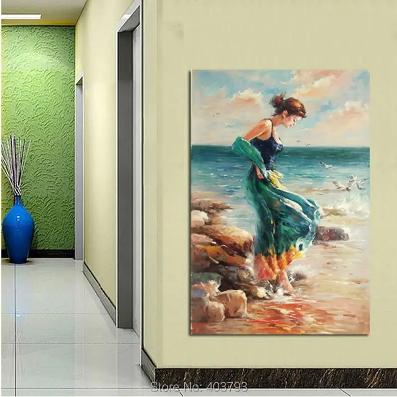 100% роспись вручную абстрактное искусство холст картина маслом фигурка женщины