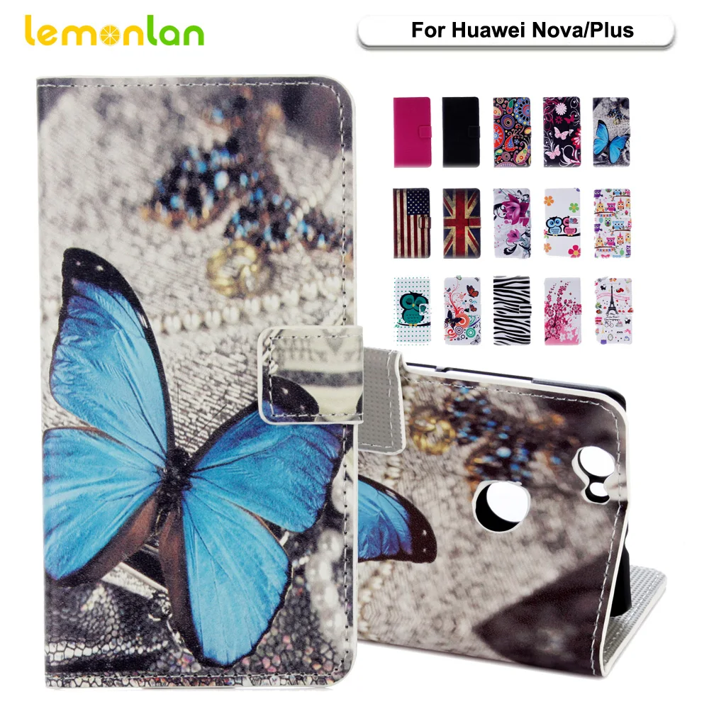 Lemonlan для Huawei Nova/чехол телефона Мода Сова сливы Флип Бумажник PU кожаный чехол