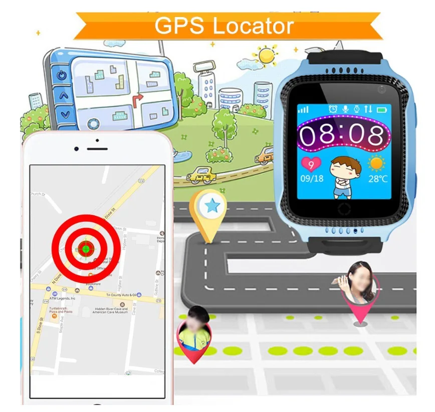 Twox Q528 GPS Смарт часы для детей с камерой SmartWatch android телефон sim картой SOS Вызов