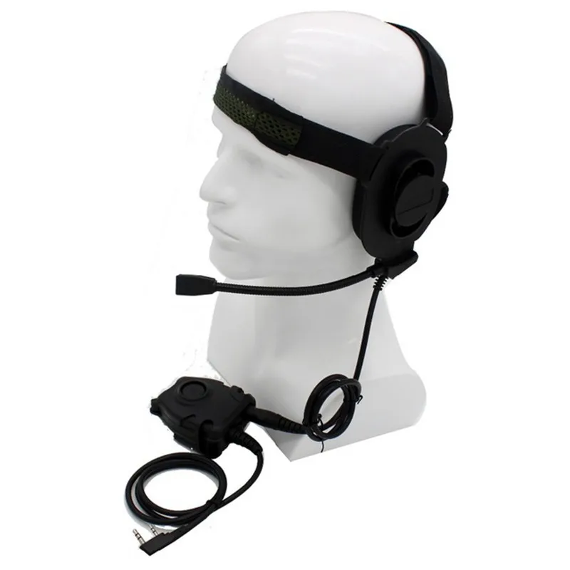 HD01 Z Тактический Bowman Elite II Гарнитура с PTT в стиле для Kenwood BaoFeng двухсторонняя радио