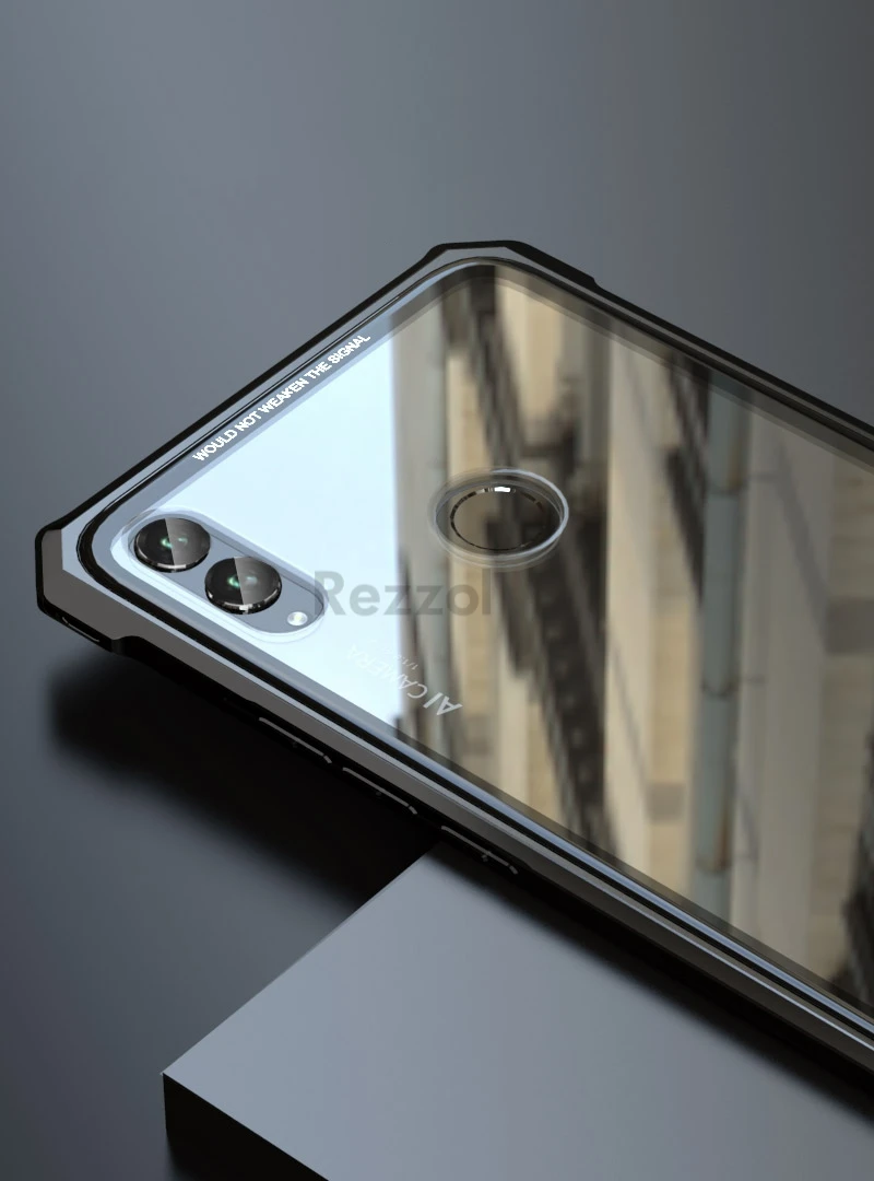 Чехол для huawei honor 8X max, роскошный металлический бампер, жесткая прозрачная задняя крышка из закаленного стекла для huawei honor 8X, Fundas Coque