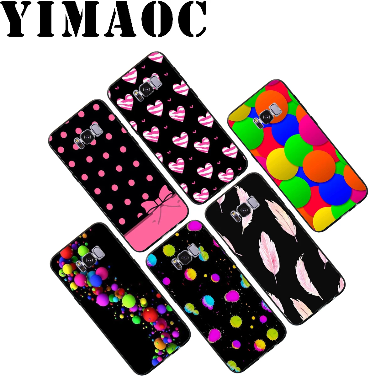 YIMAOC Polka Dots Feather Soft Case for Samsung Galaxy S10 S10e S9 S8 A6 Plus S7 S6 Edge A7 A5 A3 J6 Note 9 8 |