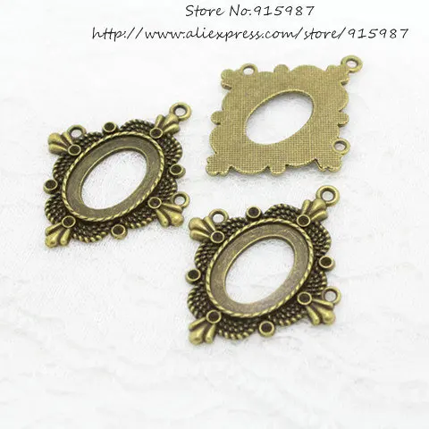 

Sweet Bell 12 pcs Antique Bronze Metal Cabochon Pendant Settings Fit 18*25mm dia Jewelry Pendant Blanks Fit Jewelry Making D0814