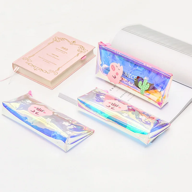 Креативный чехол для ручки в виде поросенка милый Kawaii лазерный карандаш кактус