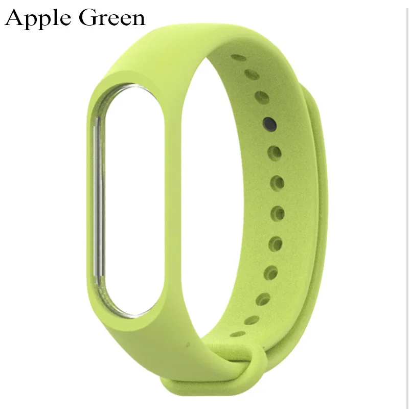 Apple Green Mi band 3 ремешок pulsera удобный силиконовый mi 3 ремешок на запястье для mi Band 3 пульсометр смарт-браслет - Цвет: Apple Green