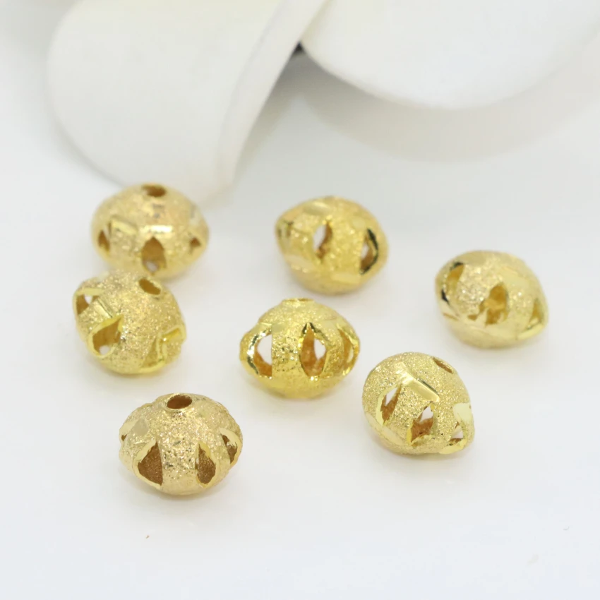 Wholesale price elegant 7*9mm gold-color lantern shape rondelle abacus hollow accessories spacers beads diy finding 20pcs B2523 | Украшения