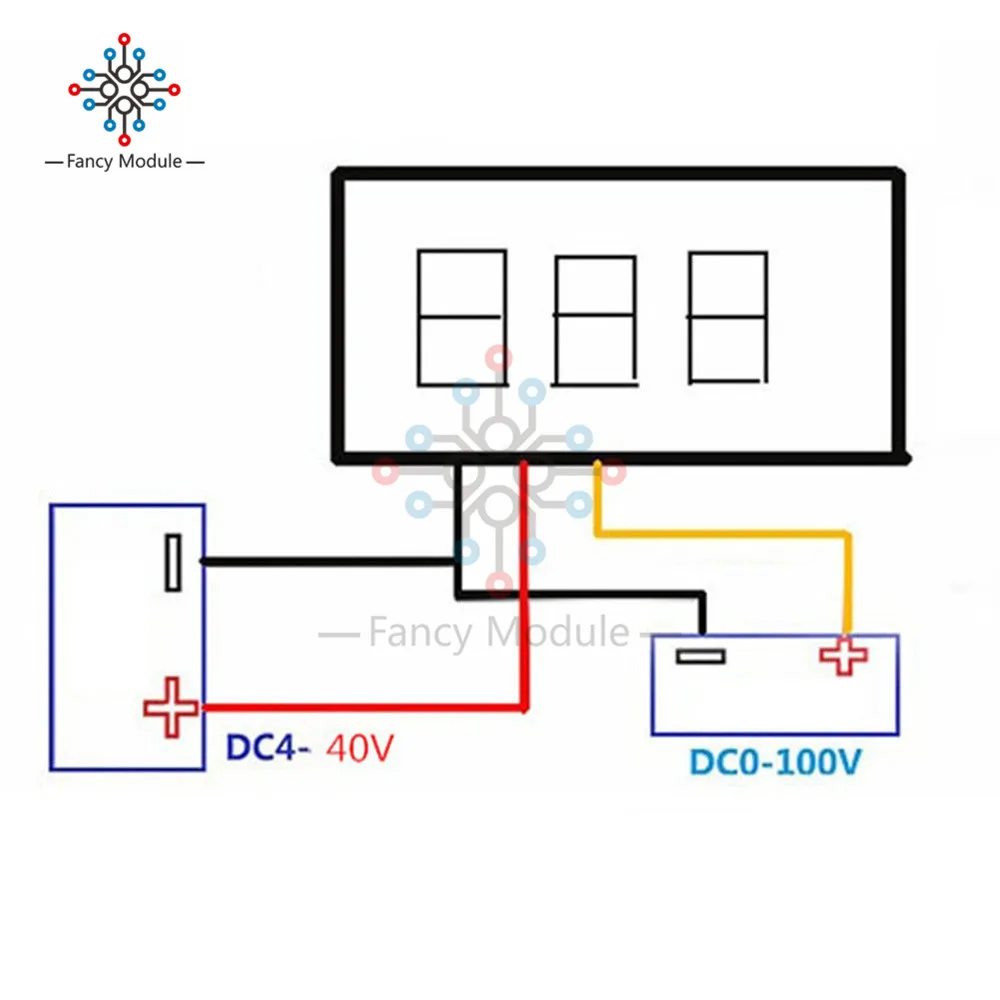 Цифровой вольтметр diymore Mini 0 28 дюйма 3 провода светодиодный дисплей синий красный