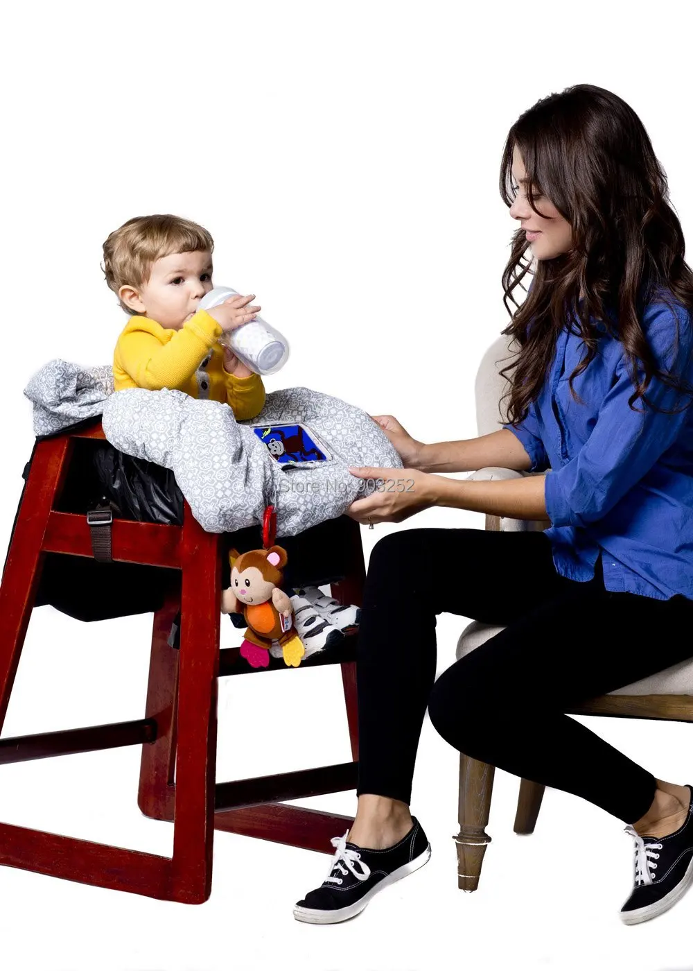 

WATERPROOF 2-in-1 Baby Shopping Cart Cover & High Chair Covers with Safety Harness for Babies & Toddler (Unisex Grey)