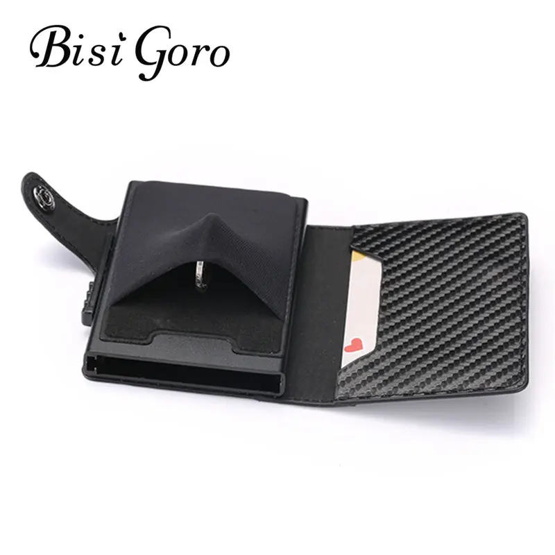 Новый держатель карты BISI GORO 2019 кошелек для монет из углеродного волокна ПУ кожи