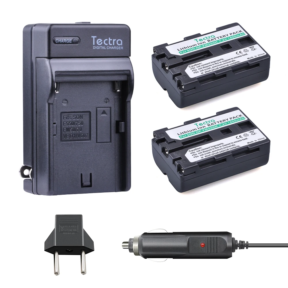 Tectra 2 шт. NP FM500H 7 В/1800 мАч литий ионная батарея для камеры + Цифровое зарядное