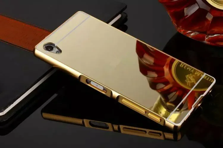 Роскошные зеркальные чехлы из розового золота для sony xperia z1 Z 1, алюминиевая металлическая рамка, чехол для sony xperia z1 L39h