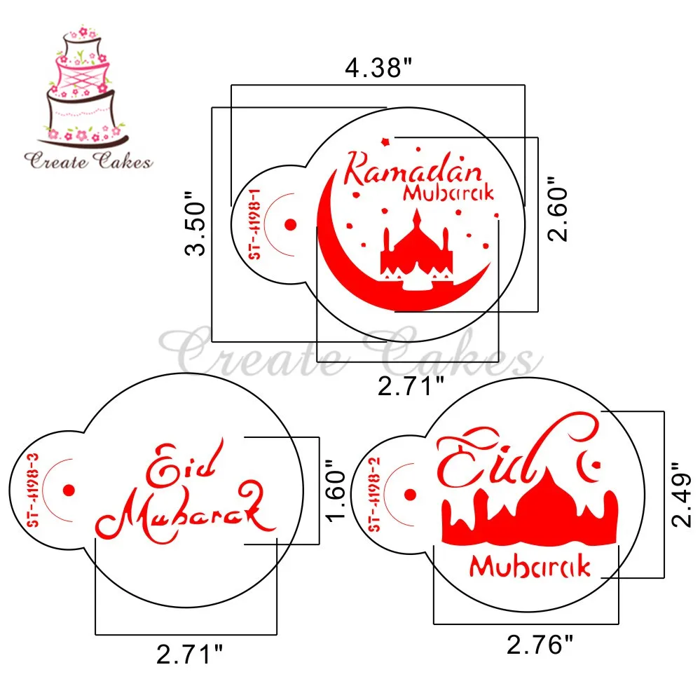Eid Mubarak трафарет для торта и печенья пластиковый декоративный трафарет помадка украшение из мастики Инструменты для выпечки