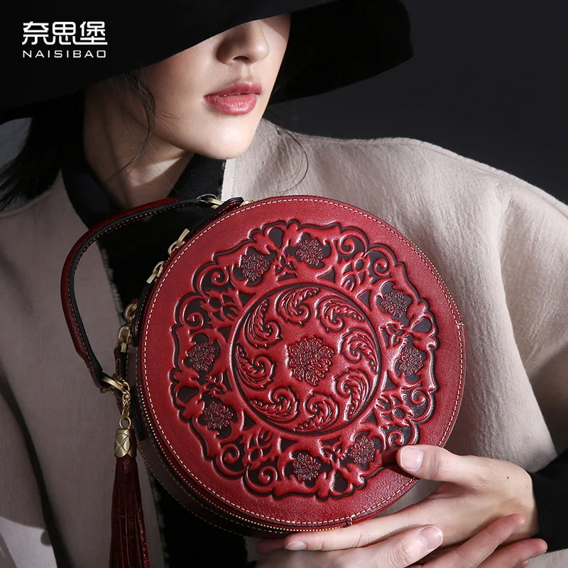 Высококачественная женская модная сумка из натуральной кожи в китайском стиле