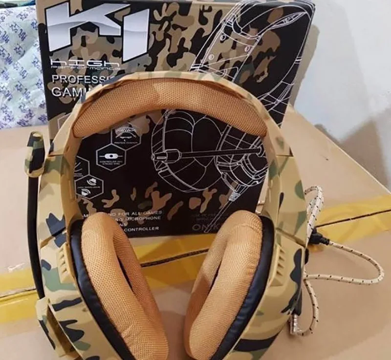 

Smart Game headphones Classic style camouflage color wired control Omnidirectional mic stereo noise cancelling HD Voice headsets