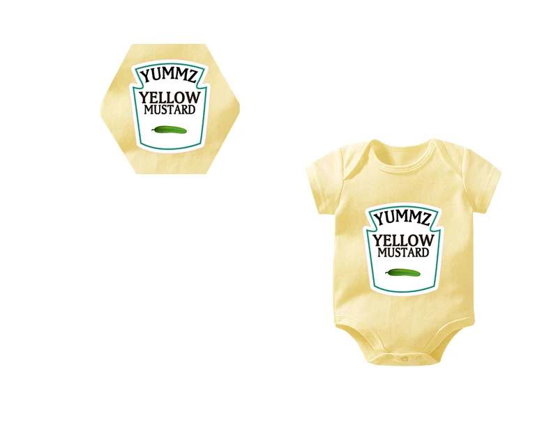 Culbutomind Yummz томатный кетчуп желтый горчичный красный и желтый боди для маленьких мальчиков двойняшки детская одежда для близнецов для маленьких мальчиков и девочек