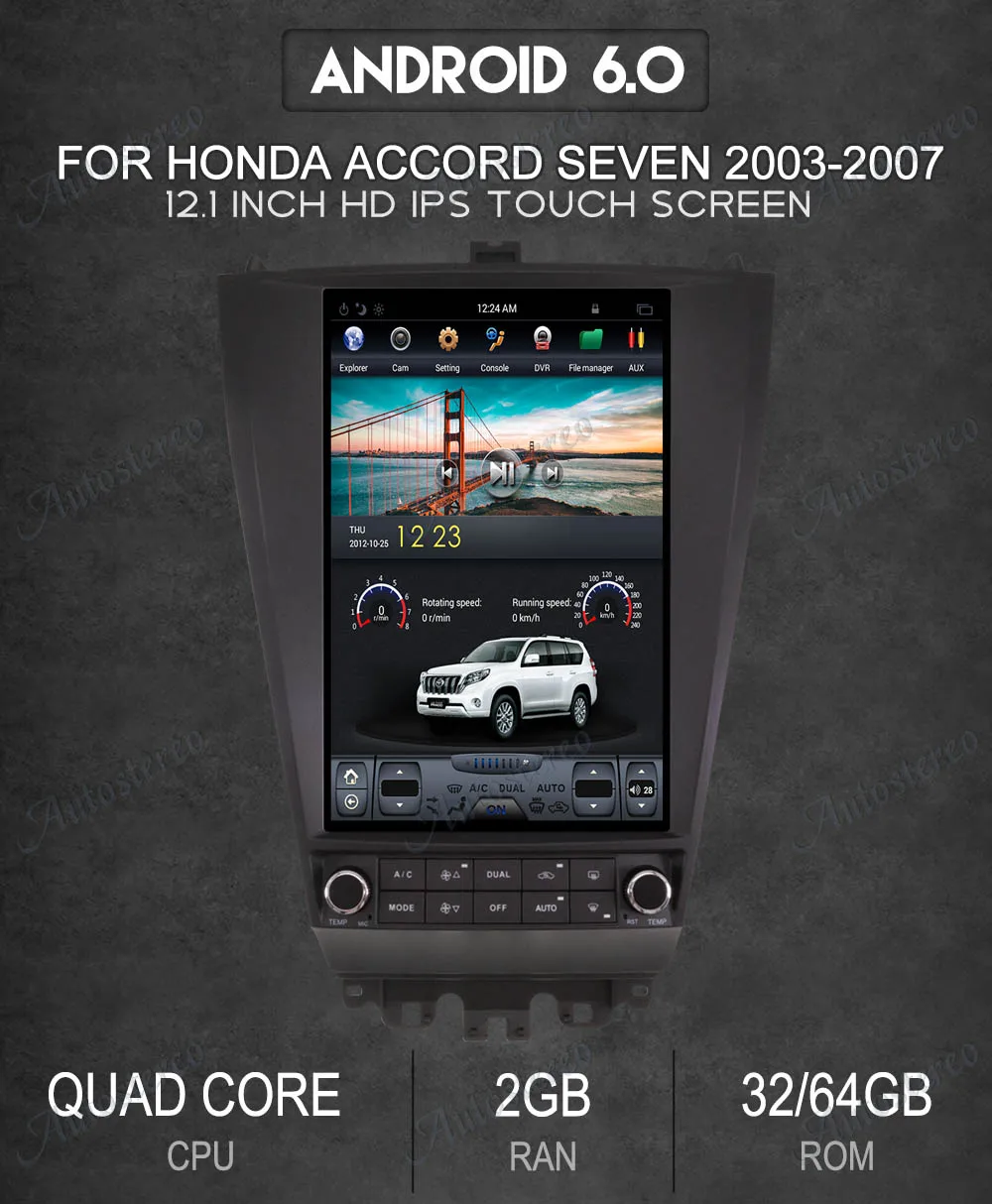 Android 7 Tesla стиль автомобиля нет dvd-плеер gps навигация для HONDA ACCORD 7 2003-2007 головное устройство мультимедиа авто радио магнитофон