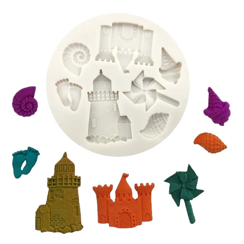 

Замок ветряная мельница 100% Platinum Silicone Sugarcraft Mold Set, инструменты для украшения тортов из мастики