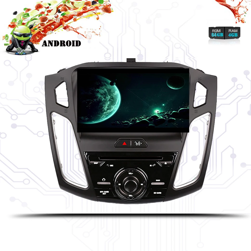 Восьмиядерный HD 9 дюймов Android 9,0 автомобильный dvd-плеер радио для Ford Focus 3 gps DAB+ DVR 4G ram 64G 3/4G LTE аудио
