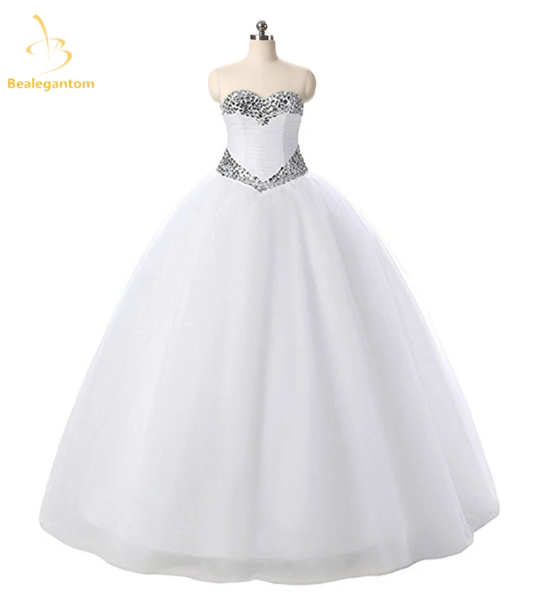 

Bealegantom New Elegant Ball Gown Wedding Dresses 2019 Beads Crystals Organza Plus Size Bridal Gowns Vestido De Novia QA1174