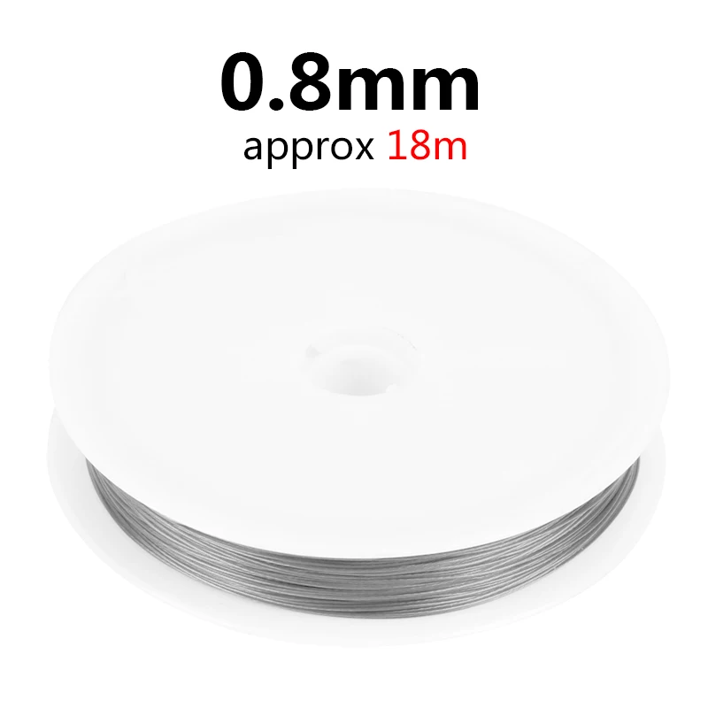 0.8mm Steel color Aiovlo Tone Бисероплетение проволока покрытая из нержавеющей стали Tiger Tail аксессуары для Diy ожерелье браслет серьги ювелирные изделия - Цвет: 0.8mm Steel color