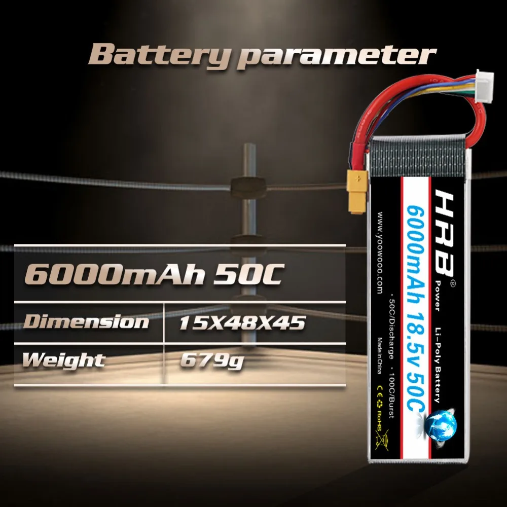 Аккумулятор HRB Lipo 18 5 в 6000 мАч 50C макс. 500 c Φ для F550 Logo вертолет Квадрокоптер лодка