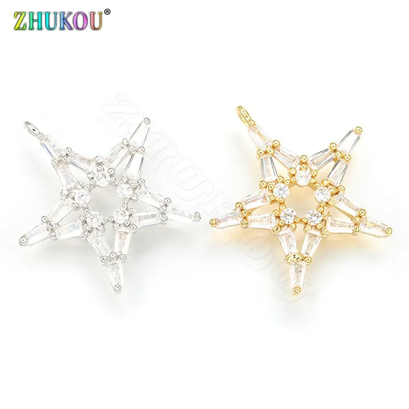 

ZHUKOU 23x24mm Candy Starfish Charms for Women Earrings Necklace DIY Making Jewelry Accessories Model:VD414