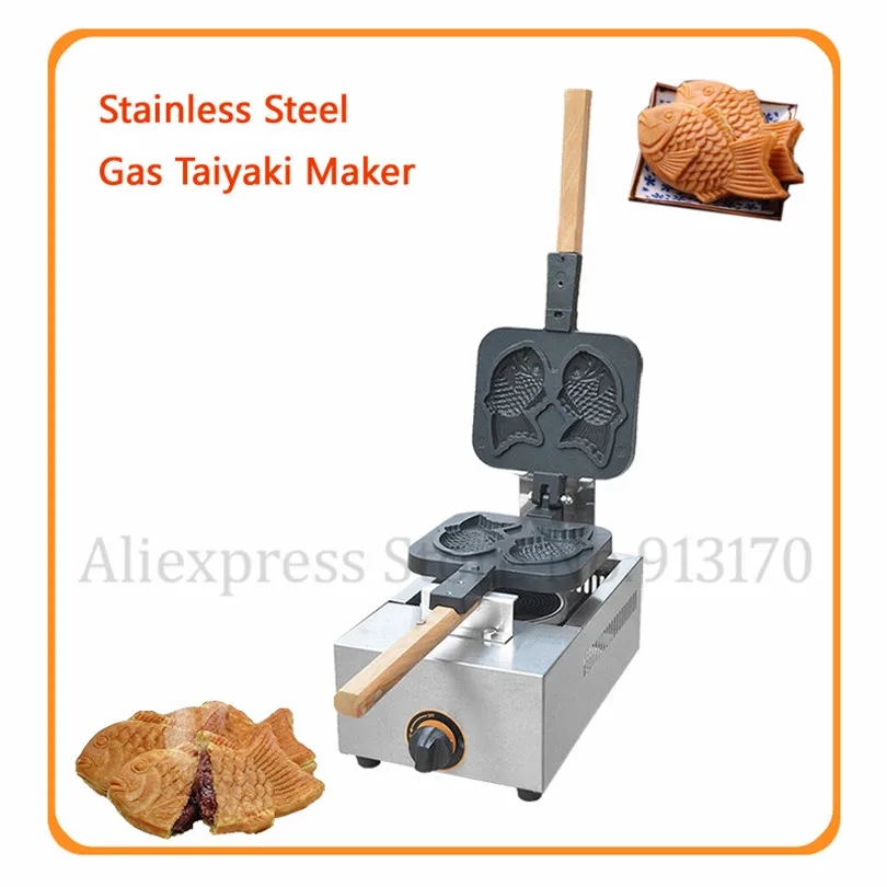 Газовые Taiyaki вафельница Нержавеющая сталь японский Стиль торт в форме рыбы