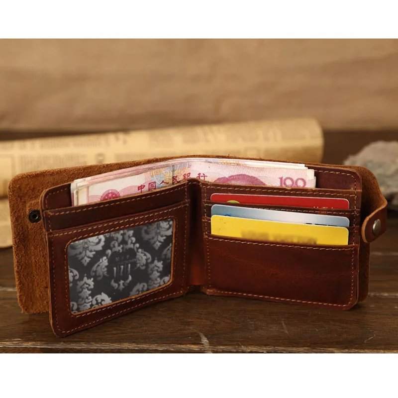 Кошелек мужской из натуральной кожи бумажник воловьей с застежкой особый