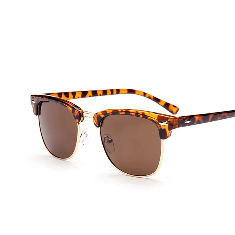 Солнцезащитные очки с полуметаллической оправой для мужчин и женщин зеркальные