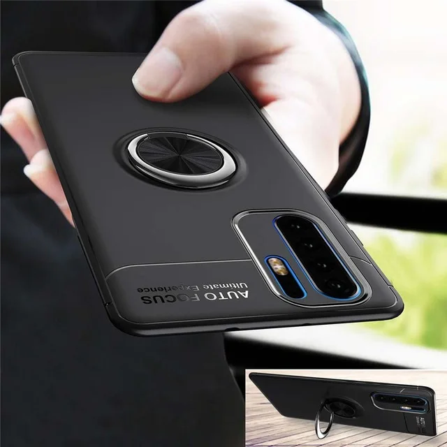 1000PCS Silicone Case For Huawei P30 Pro P20 Lite P10 Plus P8 Y9 2019 Y7 Y5 2018 P Smart Magnet Metal Ring Holder Stand Cover |