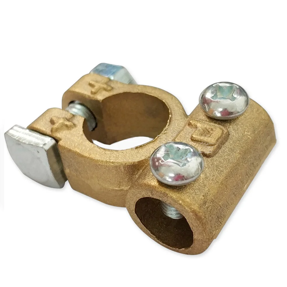 2PCS Auto Plated Negative Car Battery Terminals Screw Clamps Brass Cable Metal Universal Connection Positive | Автомобили и