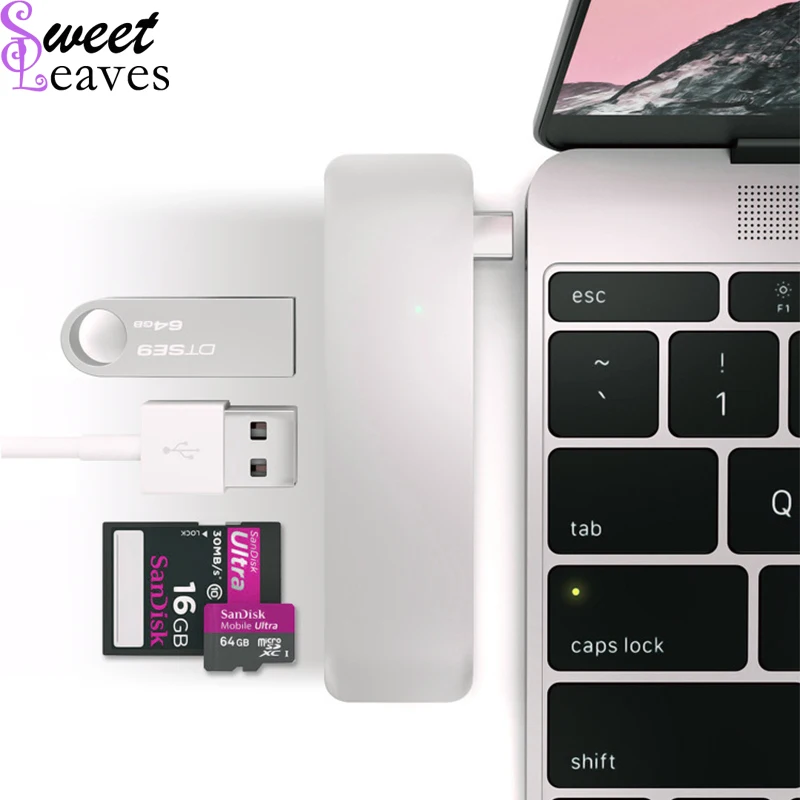 USB 3.1 Type C To Hub Card Reader Multiport Type-C Thunderbolt 3 Convertor USB-C charging for Macbook Pro Samsung | Электроника